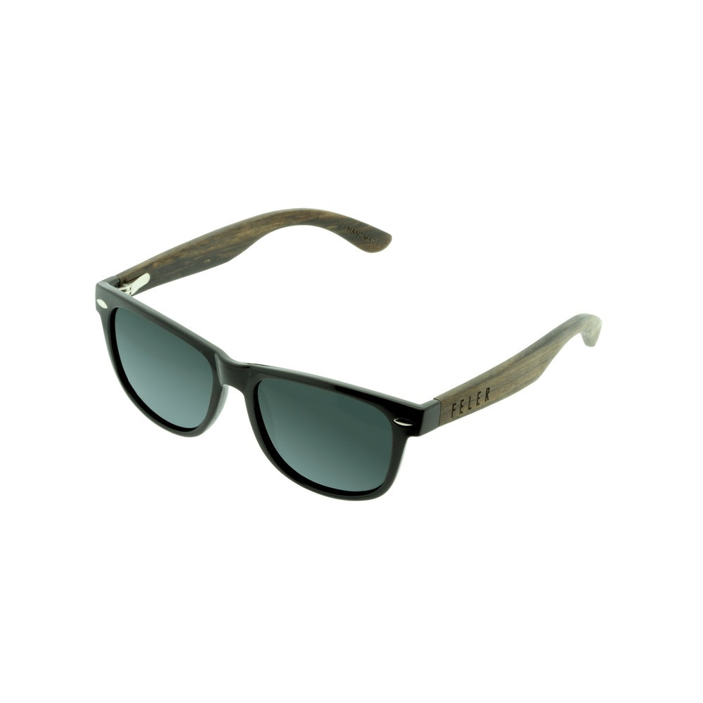 Feler 1501-1 Wooden Sunglasses - BLACK UNISEX Size 53 mm