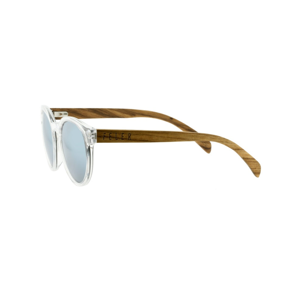 Feler 1507M-2 Wooden Sunglasses - SILVER UNISEX Size 51 mm