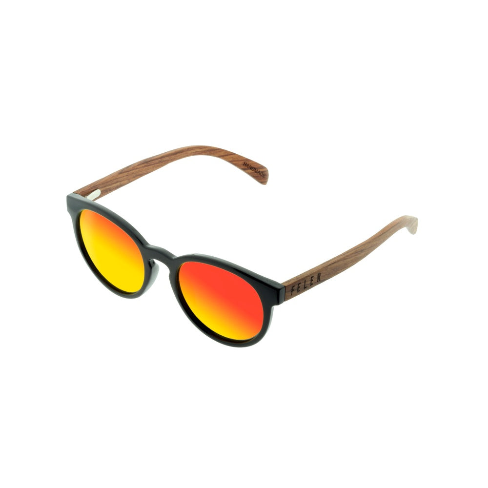FELER 1507M-5 Wooden Sunglasses - RED UNISEX Size 51 mm