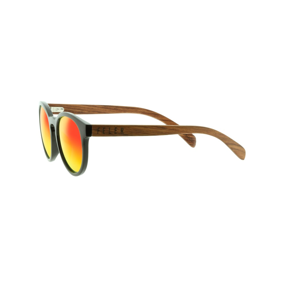 FELER 1507M-5 Wooden Sunglasses - RED UNISEX Size 51 mm