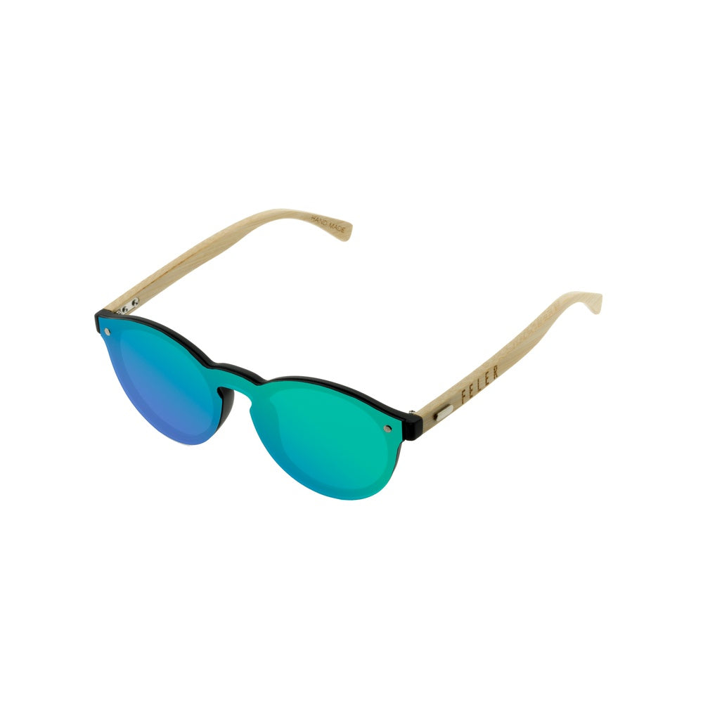 Feler B319M-1 Wooden Sunglasses - GREEN UNISEX Size 45 mm