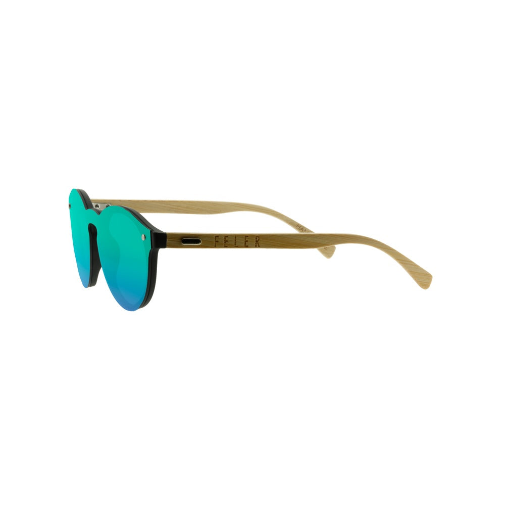 Feler B319M-1 Wooden Sunglasses - GREEN UNISEX Size 45 mm