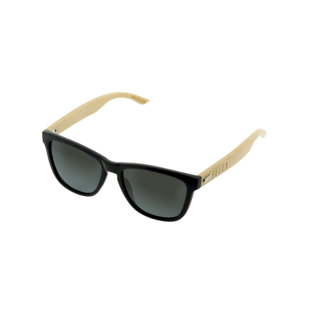 FELER B1039-1 Wooden Sunglasses - BLACK UNISEX Size 50 mm