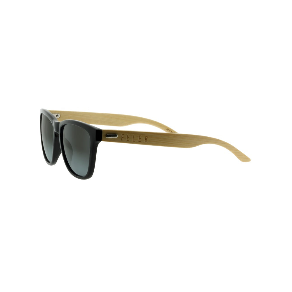 FELER B1039-1 Wooden Sunglasses - BLACK UNISEX Size 50 mm