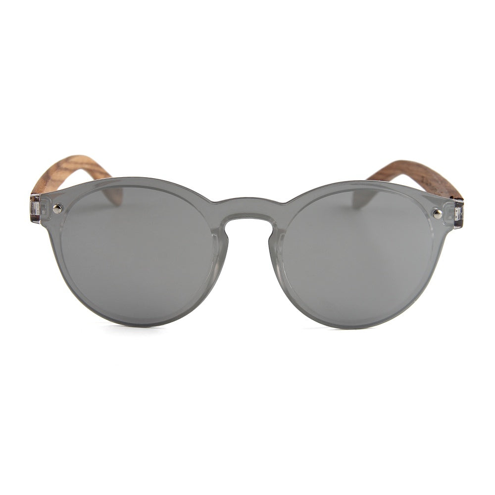 Feler 1502M-2 Wooden Sunglasses - SILVER UNISEX Size 52 mm