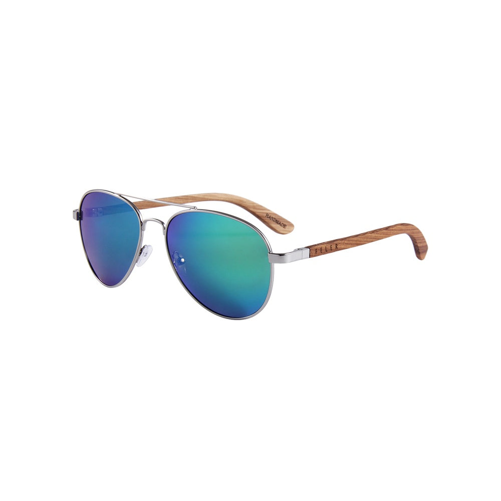 FELER 1705M-1 Wooden Sunglasses - GREEN UNISEX Size 54 mm