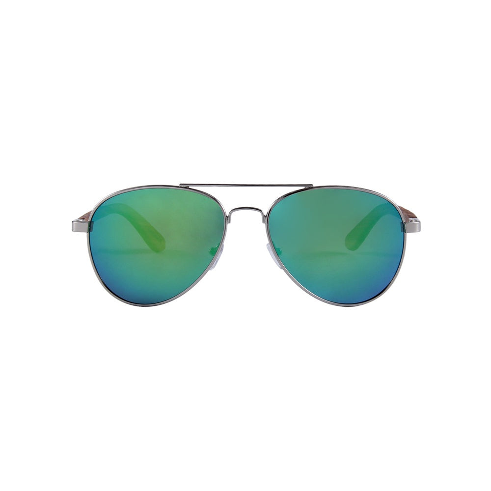 FELER 1705M-1 Wooden Sunglasses - GREEN UNISEX Size 54 mm
