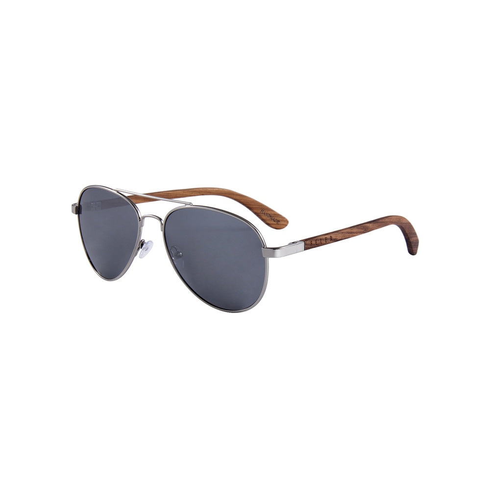 Feler 1705M-2 Wooden Sunglasses - SILVER UNISEX Size 54 mm
