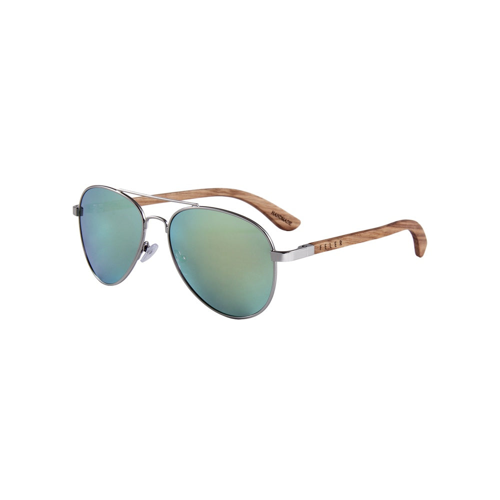Feler 1705M-3 Wooden Sunglasses - GOLD UNISEX Size 54 mm