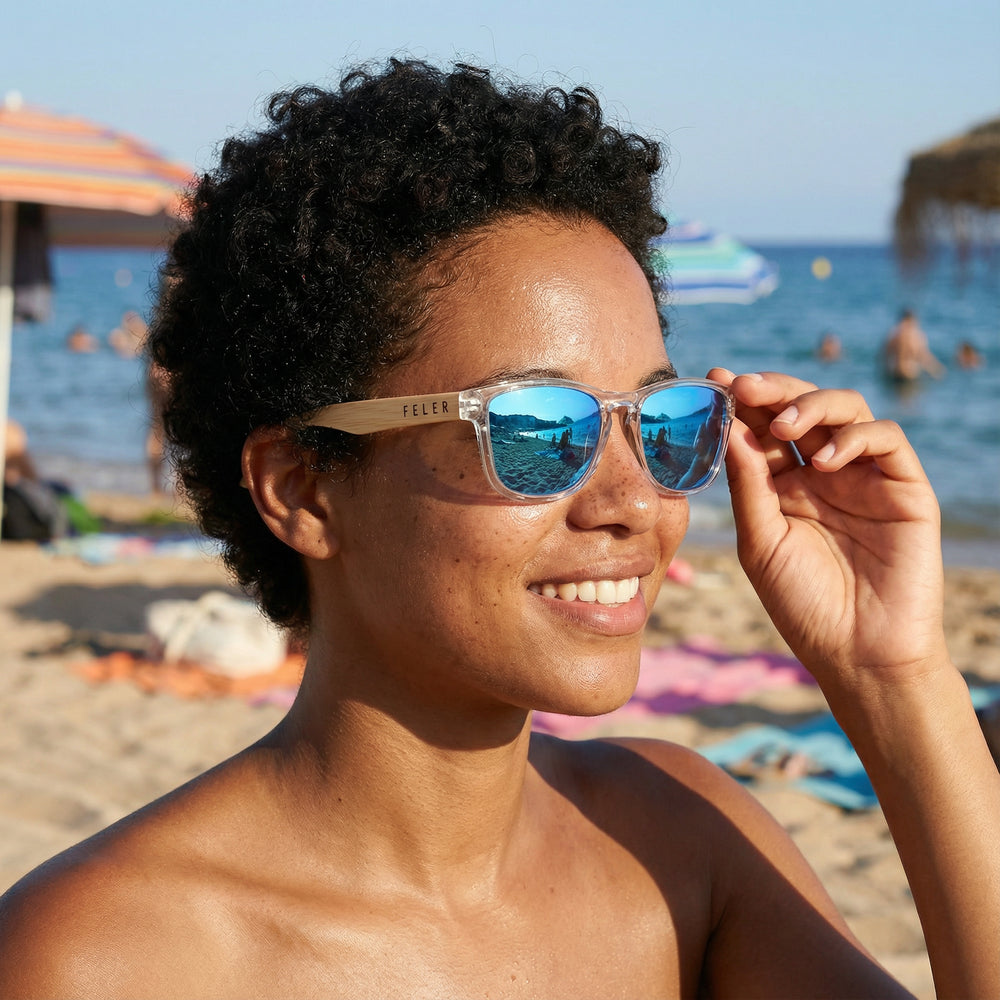 FELER 1512M-4 UNISEX Wooden Sunglasses Size 52 mm