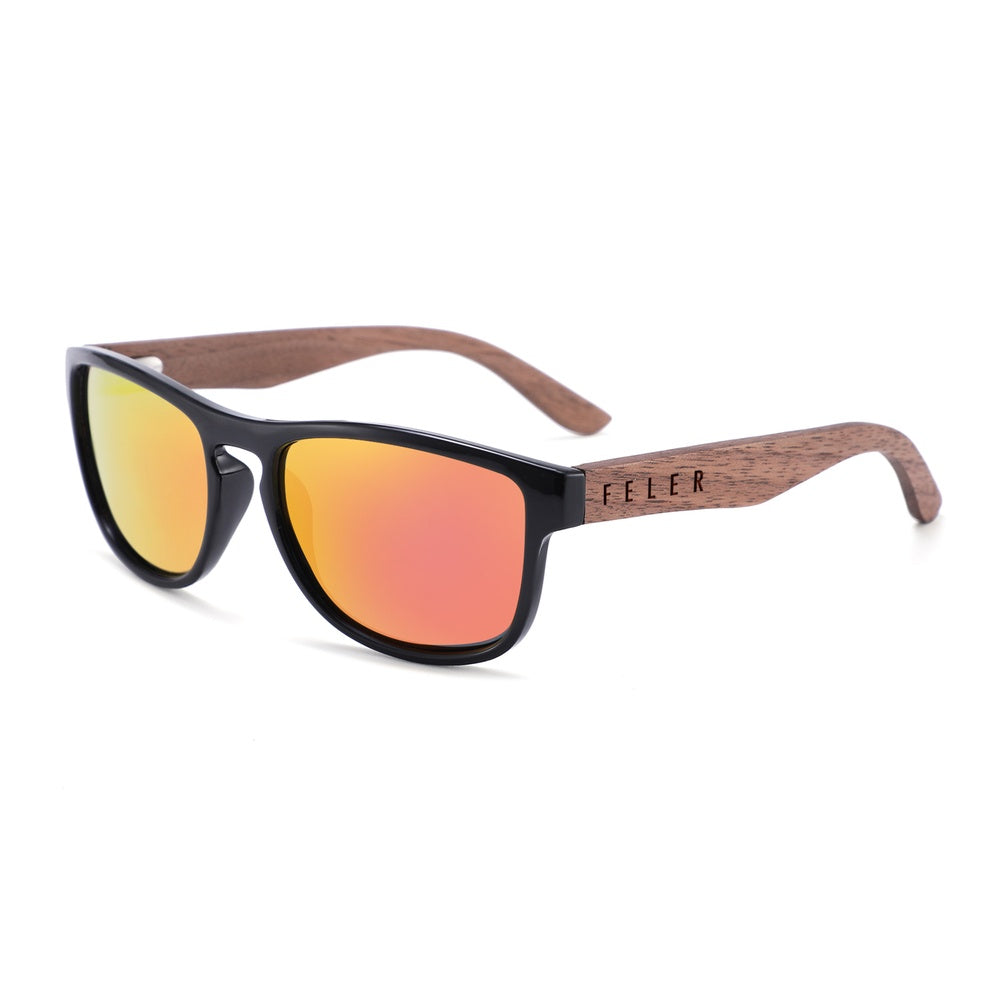 FELER 1512M-5 UNISEX Wooden Sunglasses Size 52 mm