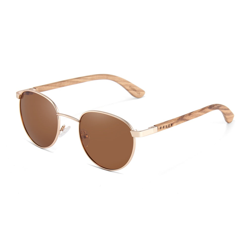 Feler 1709-2 UNISEX Wooden Sunglasses Size 52 mm