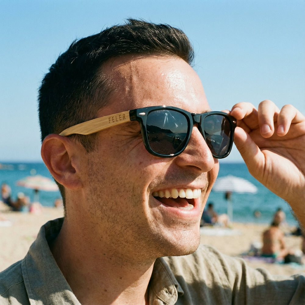 Feler 1203-1 UNISEX Wooden Sunglasses Size 53mm